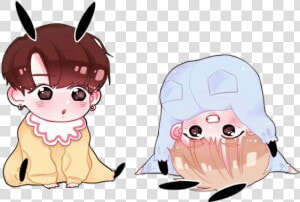  bts  jungkook  taehyung  chibi  kpop  kookie🍪  taetae   Bts Vkook Cute Chibi Fanart  HD Png Download