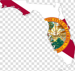 Florida Map Flag Clip Arts   State Florida Flag Map  HD Png Download