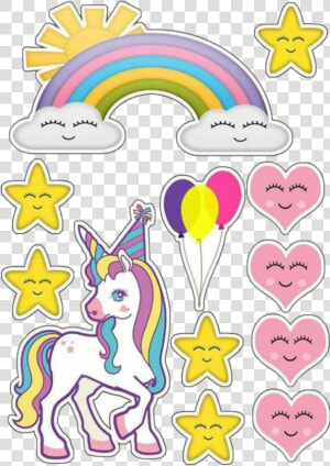 Lindas Imagens Decorativas Topo De Bolo Do Unicornio   Topo De Bolo Unicornio Png  Transparent Png