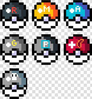 Pokemon Evil Teams Pokeballs   Pixel Art Pokeball Team Rocket  HD Png Download