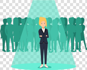 Business Woman In The Spotlight   Person In Spotlight Cartoon  HD Png Download