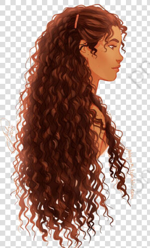 Curly Hair Girl  Cartoon Girl  Side  Curls Png Transparent   Curly Hair Girl Cartoon  Png Download