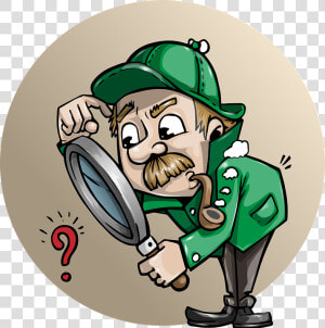 Detective  Searching  Man  Search  Magnifying   Cartoon Man With Magnifying Glass  HD Png Download