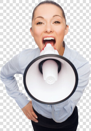 Kid Yelling Png   Business Woman With Megaphone  Transparent Png