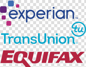 Logos For Experian  Equifax  And Transunion   Big Three Credit Bureaus  HD Png Download