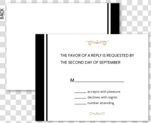 Formal Response Card data caption class   Black Tie Reception Cards  HD Png Download