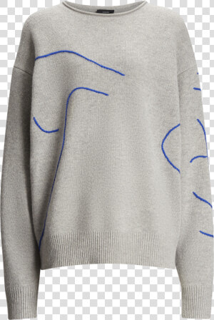 Joseph  Embroidery Knit  In Grey Chine   Sweater  HD Png Download