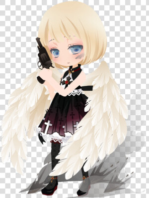 Anime cartoon hime Cut illustration long Hair costume   Anime Angel Manga Wings  HD Png Download