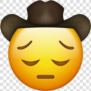  sad  cowboy  sadcowboy  yeehaw  oldtownroad  depressed   Sad Emoji With Cowboy Hat  HD Png Download