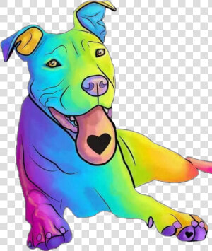  dog  pitbull  rainbowcolors  lovedogs  lovepitbull  HD Png Download