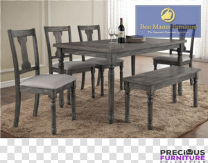 Grey Wood Dining Table  amp  Chairs   Png Download   Dining Set Weathered Gray  Transparent Png