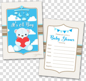 20 Baby Shower Cards And 20 Envelopes It S A Boy   Cartoon  HD Png Download