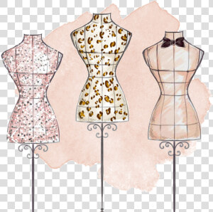 Hand Painted Three Tailored Dresses Png Transparent   Transparent Background Fashion Png  Png Download