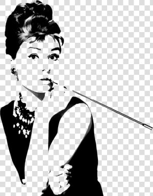 Breakfast At Tiffany S Wall Decal Silhouette Poster   Audrey Hepburn  HD Png Download