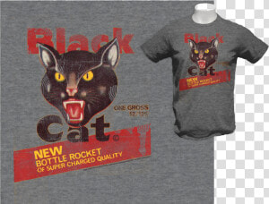 Black Cat Bottle Rocket T shirt   Black Cat Fireworks  HD Png Download