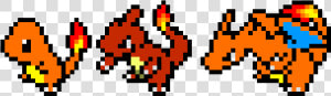 Charmander Charmeleon Charizard Pixel Art  HD Png Download