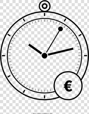 Time Is Money Coloring Page   Wall Clock  HD Png Download