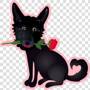 Nero The Black Dog Cute Funny Comic Pet Stickers Messages   Companion Dog  HD Png Download