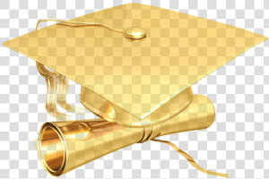 Cap And Diploma Images   Gold Graduation Cap Transparent  HD Png Download