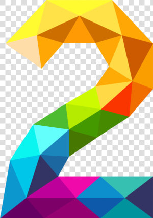 Colourful Triangles Number Two Png Clipart Image Abcdarios   Transparent Colourful Numbers  Png Download