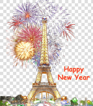 Paris Happy New Year Fireworks Transparent Background   Happy New Year Background Png  Png Download