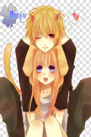 Cute Neko Couple By Hinamori6457 d52thx1   Cute Anime Neko Couples  HD Png Download