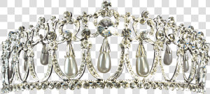 Pearl Dropper Rhinestone Crown   Transparent Pearl Crown  HD Png Download