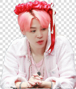  jimin  parkjimin  bts  army  kpop  jin  rm  suga  jhope   Jimin Pink Hair Boy With Luv  HD Png Download