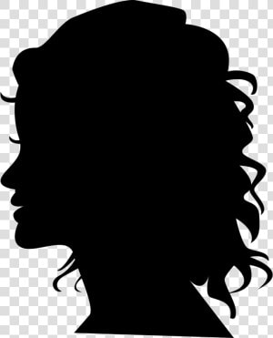 Woman Silhouette Head Side View   Head Black Woman Silhouette  HD Png Download