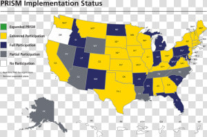 Prism State Implementation Map   States With Red Flag Laws  HD Png Download