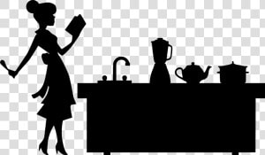 Kitchen  Woman  Silhouette  Chef  Book  Lady  Cooking    Recipe  HD Png Download