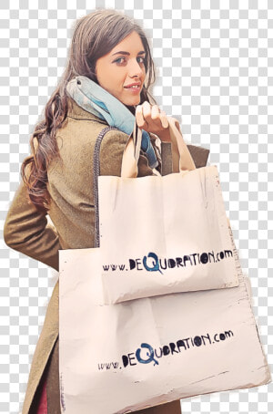 Woman Carrying Tote Bag  HD Png Download