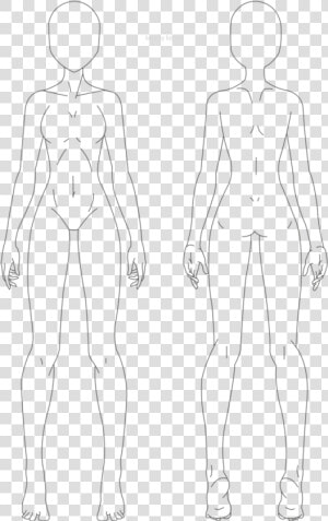 Basic Female Base Lineart   Anime Female Character Base  HD Png Download