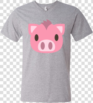 Pig Face Png  pig Face Emoji Men S V Neck T Shirt  Transparent Png