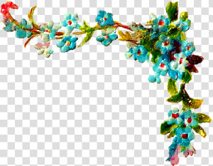 Forget Me Not Clipart Corner Border   Floral Corner Design Clipart  HD Png Download