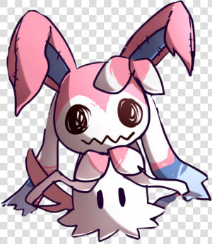  sylveon  mimikyu  kawaii  pokemon  cute   Mimikyu And Sylveon Fusion  HD Png Download