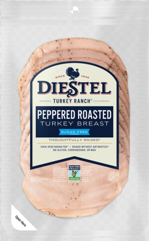 Deli Pre sliced Turkeybreast Pepperroasted Nongmo Rendering   Diestel Pastrami Turkey  HD Png Download