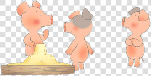 Wibbly Pig And Two Friends Near The Sandpit   Cartoon  HD Png Download