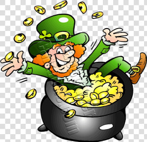 Clip Art Free Library Revolutionary With A Pot   Leprechaun Sitting On Pot Of Gold  HD Png Download