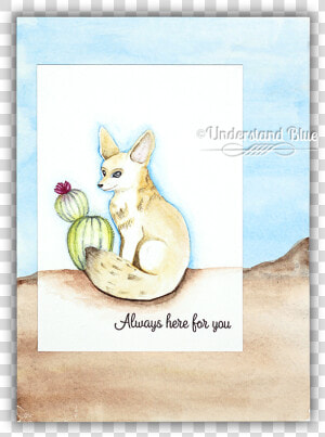 No line Watercolor Fennec Fox By Understand Blue   Illustration  HD Png Download