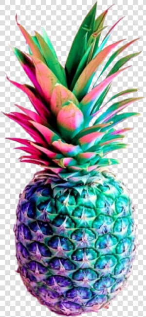  pineapple  pink  blue  rainbow  diy   Aesthetic Pineapple  HD Png Download