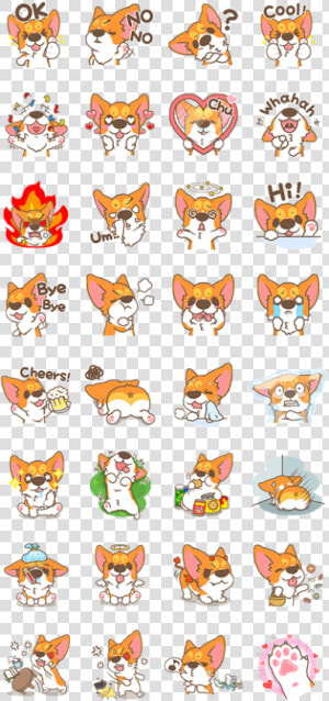 Corgi Pon Pon Line Sticker Gif  amp  Png Pack  Transparent Png