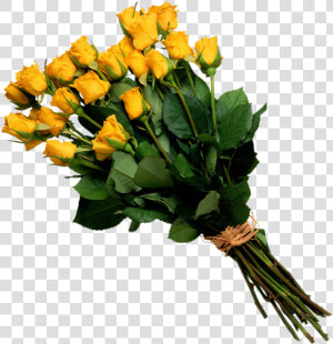 Flower Bouquet Rose Cut Flowers   Yellow Rose Bouquet Png  Transparent Png