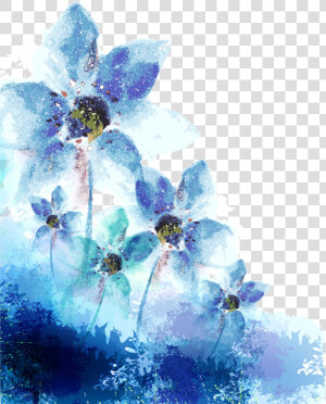 Blue Watercolor Flower Png Vector Royalty Free Library   Blue Watercolor Flower Background  Transparent Png