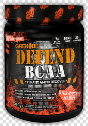 Eu Defend Bcaa 30 Serve Strawberry Mango Web 1   Grenade Defend Bcaa  HD Png Download