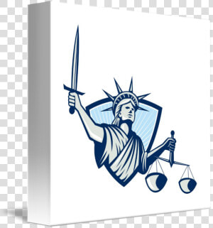 Scales Justice Sword By Aloysius Patrimonio   Statue Of Liberty Scales Of Justice  HD Png Download