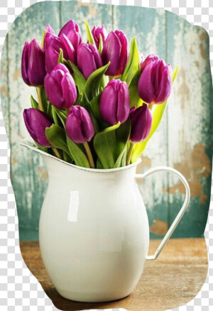  tulips  purple  vase  pitcher  purple  decor  pretty   Good Often Noon Images Telugu  HD Png Download