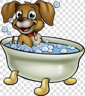 Cartoon Dog Bath   Cartoon Dog Taking A Bath  HD Png Download