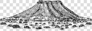 Table Mountain Black And White Drawing Plateau Cc0   Plateau Drawing  HD Png Download