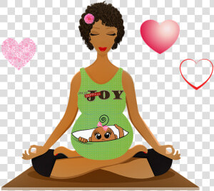 Pregnant Woman Yoga  Afro American  Pregnant  Lady   Mujeres Afro Embarazada Animadas  HD Png Download